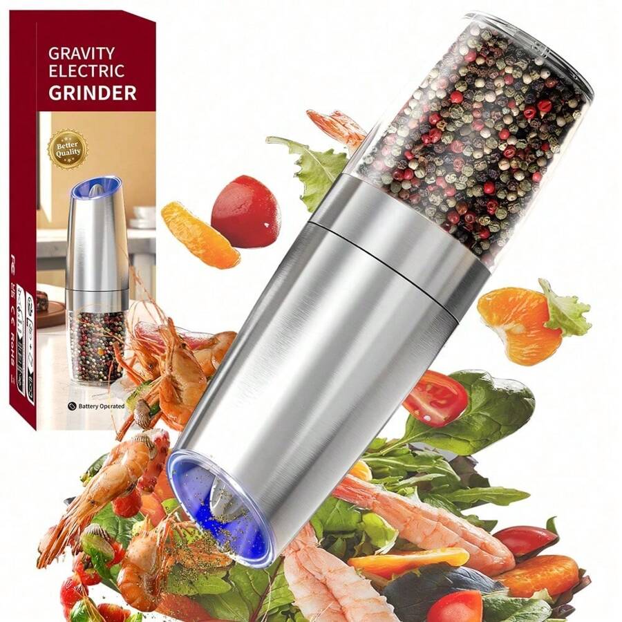 Gravity Sensing Grinder, No Buttons Needed, Tilt To Grind. LED Indicator Light Illuminates When Grinding, Clear Visible Hopper Capacity (135ml). Ceramic Grinding Core, High Hardness, Wear-Resistant, Long Lifespan. Hopper On Top Prevents Powder Spill, Hygienic. Manual Adjustment, Free Control Of Coarseness. Matte Body With Fine Texture, Battery Powered, High Cost-Performance.