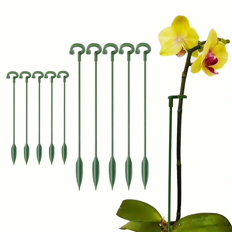 10pcs Flower/Gardening Plant Support Stick, Potted Phalaenopsis Succulent Plant Orchid Support Stake, Reusable Garden Fixing Tool For Potted Plants, Flower Support, Beans, Potted Tomato Fixing, Vegetable Gardening Tools