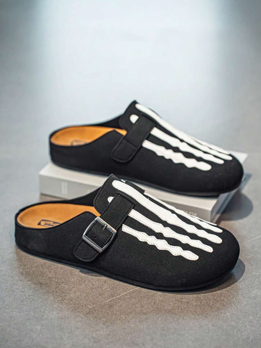 2025 New Men's Summer Breathable Mule Sandals, Soft Corkwood Slip-On Closed Toe Casual Beach House Slippers