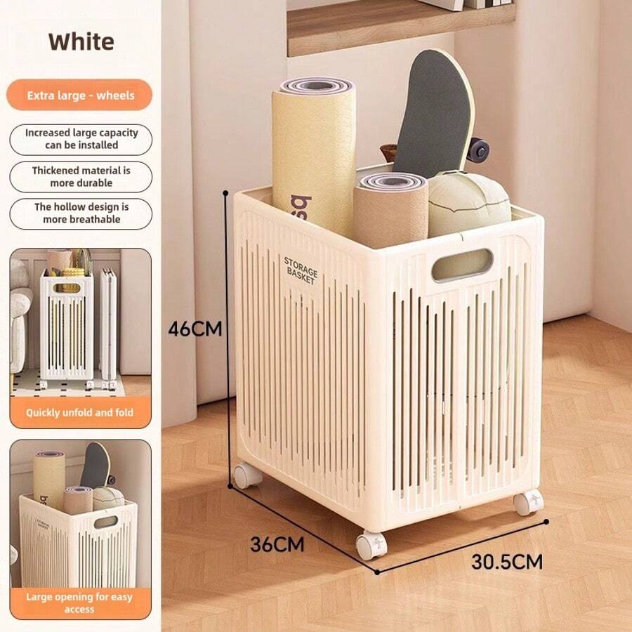 Upgraded Foldable Plastic Waterproof Laundry Basket, Household Dirty Clothes Storage Basket, Toy & Clothing Organizer