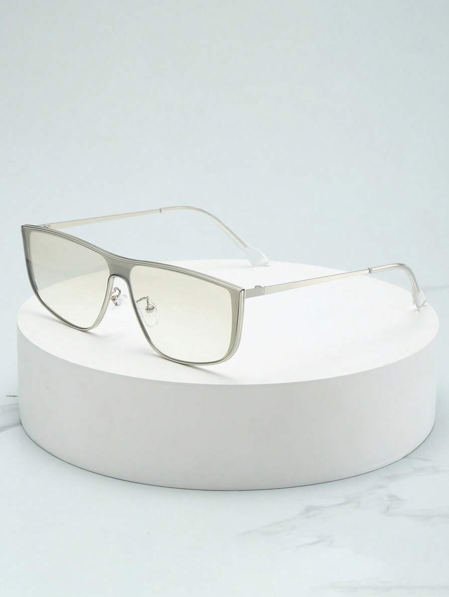 1 Stück Damen Vintage-Brille mit quadratischem Metallrahmen und Münzen, hochwertig, personalisierter Streetstyle, geeignet für Autofahren, Reisen, Urlaub, lässiger Alltagsgebrauch, Preppy-Stil für den Schulanfang, rechteckige Form