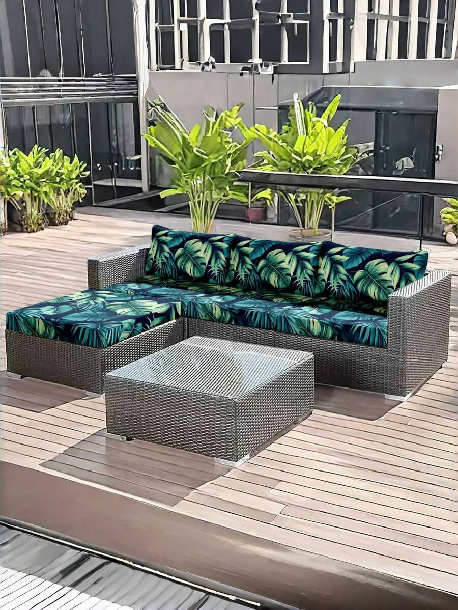 1pc Milk Silk Fabric Non-Slip Elastic Decorative Sofa Seat Cushion Cover, Outdoor Sofa Backrest Cover, Single/Double/Three/Four-Seater Sizes Available, Pet-Friendly, 4-Season Use