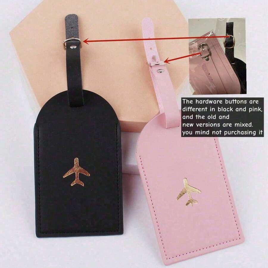 2 Pieces Set Of Couple Wedding Travel Hot Stamping Luggage Tags, Leather Hanging Tags, Work ID Sets, Airplane Boarding Luggage Tags Vacation Travel Accessories Summer Travel EssentialsSuitcase Tag Pendant Holiday Vacation For Travel For Flying For Cruise For Bags For Luggage Anti-Lost Back To School Women Mini Travel Products