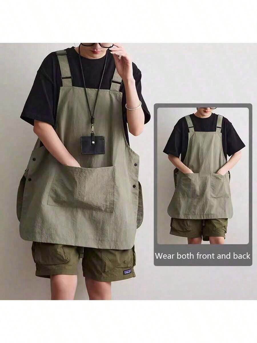 1pc Workwear Apron, Water-Resistant Men's And Women's Cover Up, Kitchen, Home Use, Coffee Shop, Work Clothes