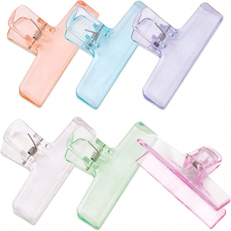 Clip trasparenti per sacchetti, confezioni di alimenti e spuntino, clip ermetiche in acrilico per sigillare ermeticamente confezioni di alimenti, pratico per la scuola e la cucina, confezione da 6 pezzi/10 pezzi/18 pezzi