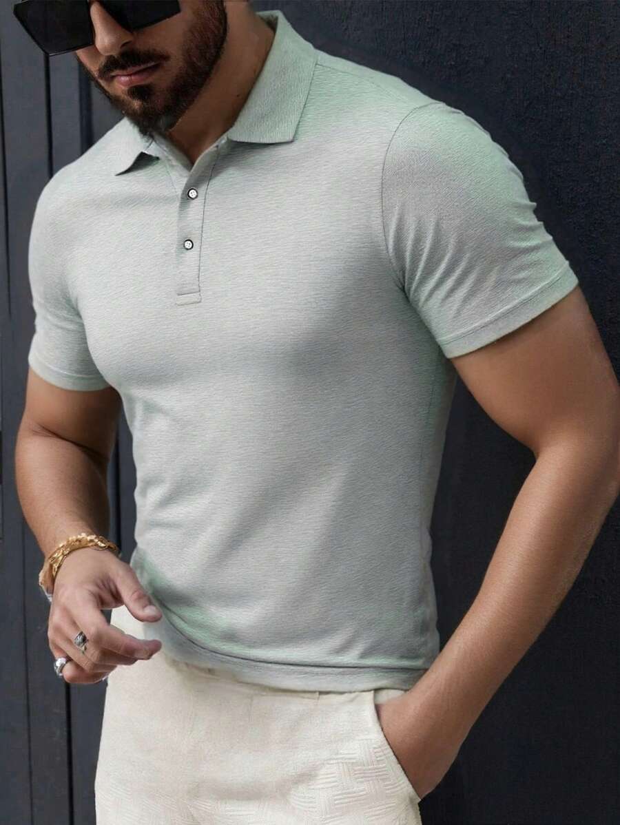 Camisa polo casual para hombre, camiseta deportiva de golf de manga corta, adecuada para uso diario casual y vestimenta ligera de negocios, verano
