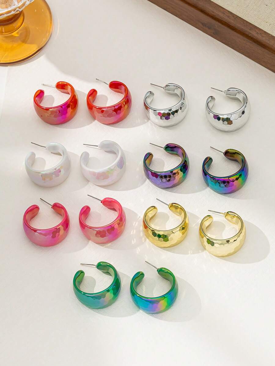 Boucles d'oreilles mode européennes et américaines, grands anneaux acryliques avec un design géométrique, bijoux pour femmes