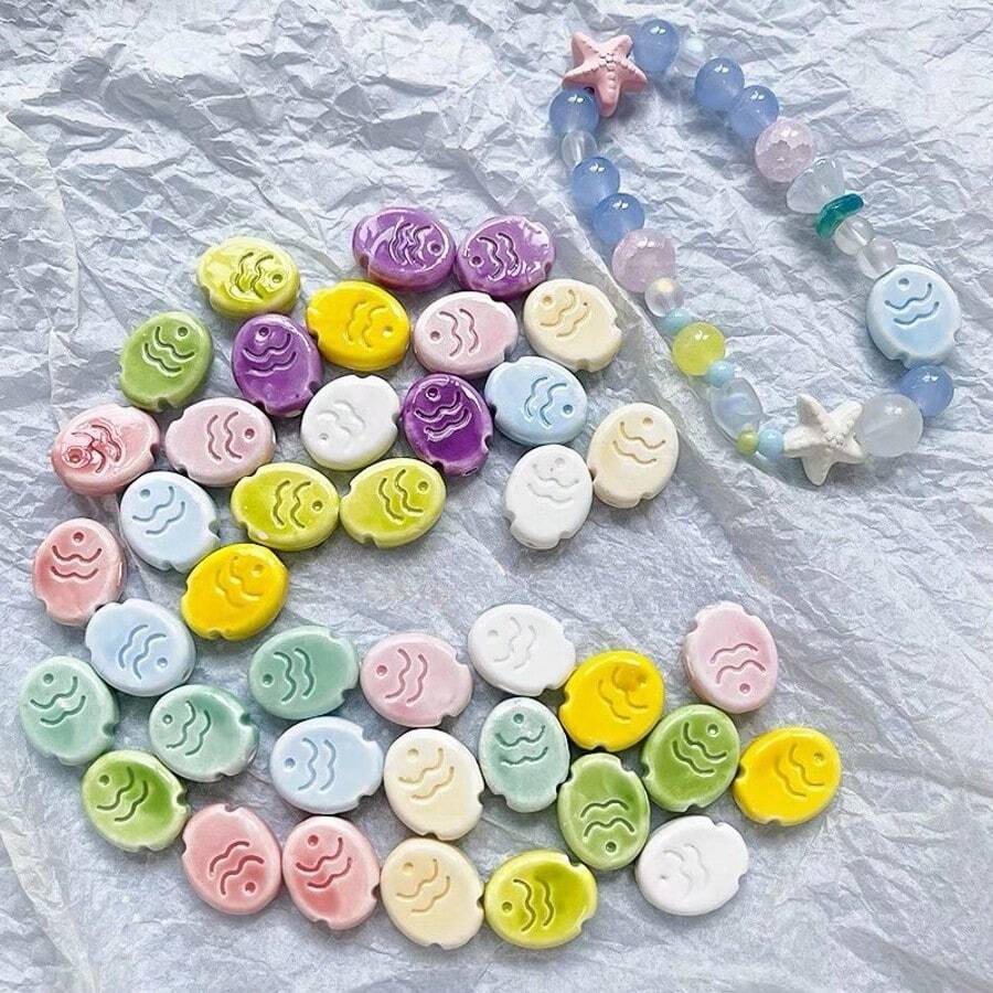 10 piezas de cuentas de peces de cristal miniatura adorables, materiales de joyería DIY para pulseras, collares, cadenas de teléfono, regalo especial para familiares y amigos