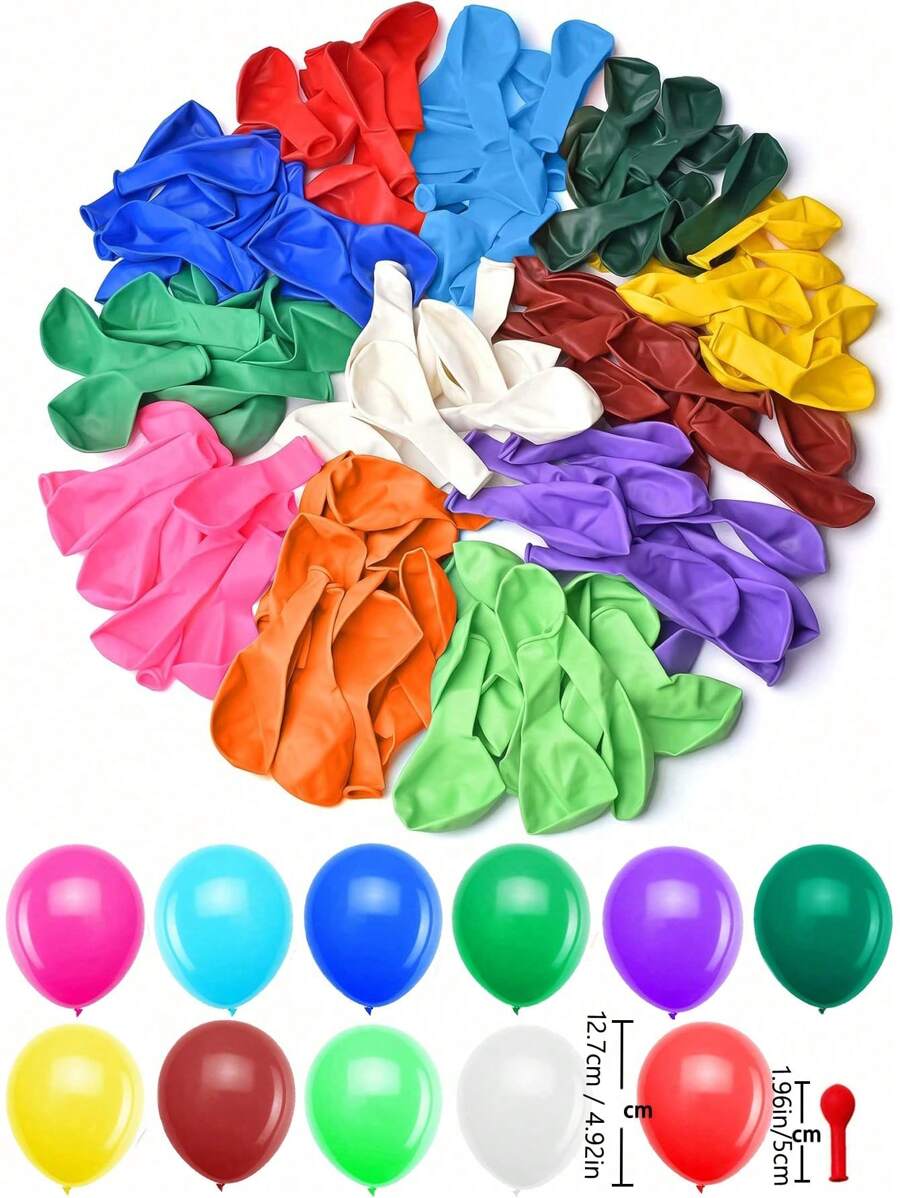 200Pcs 5 Inch Mixed Colors Latex Balloons Party Helium Balloons For Birthday Supplies Wedding Anniversary Party Arch Garland Rainbow Backdrop Decorations