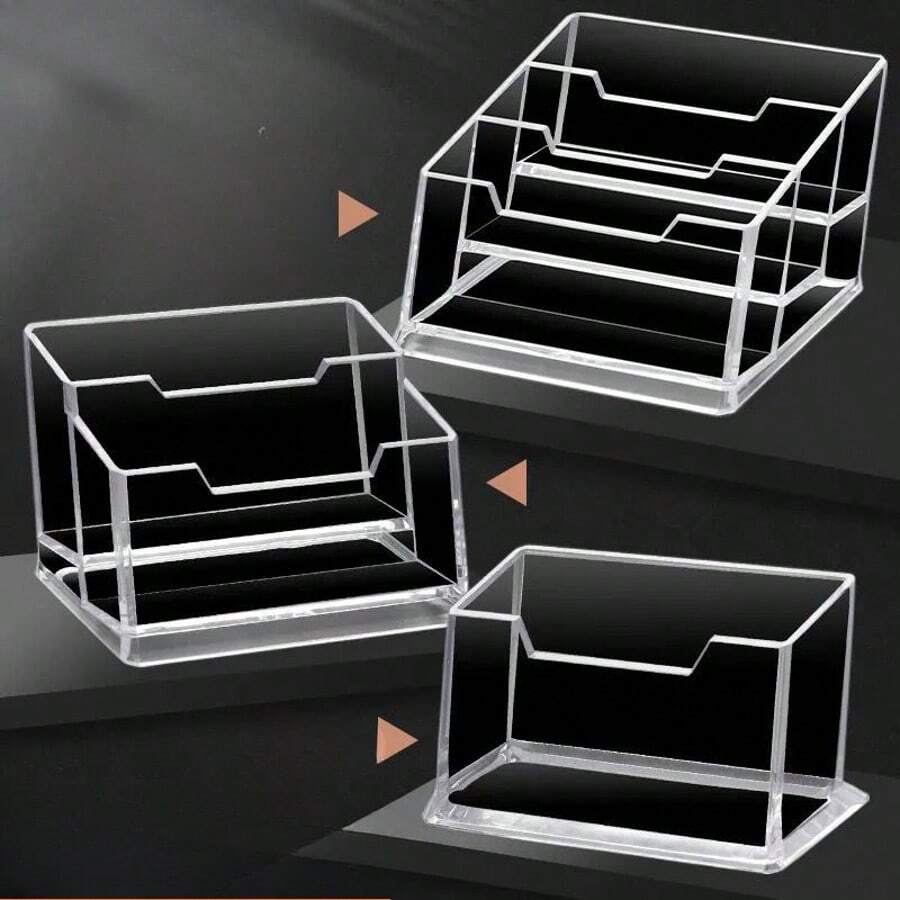 Transparent Acrylic Desktop Business Card Holder, Large Capacity Credit Card Organizer Box Back To School