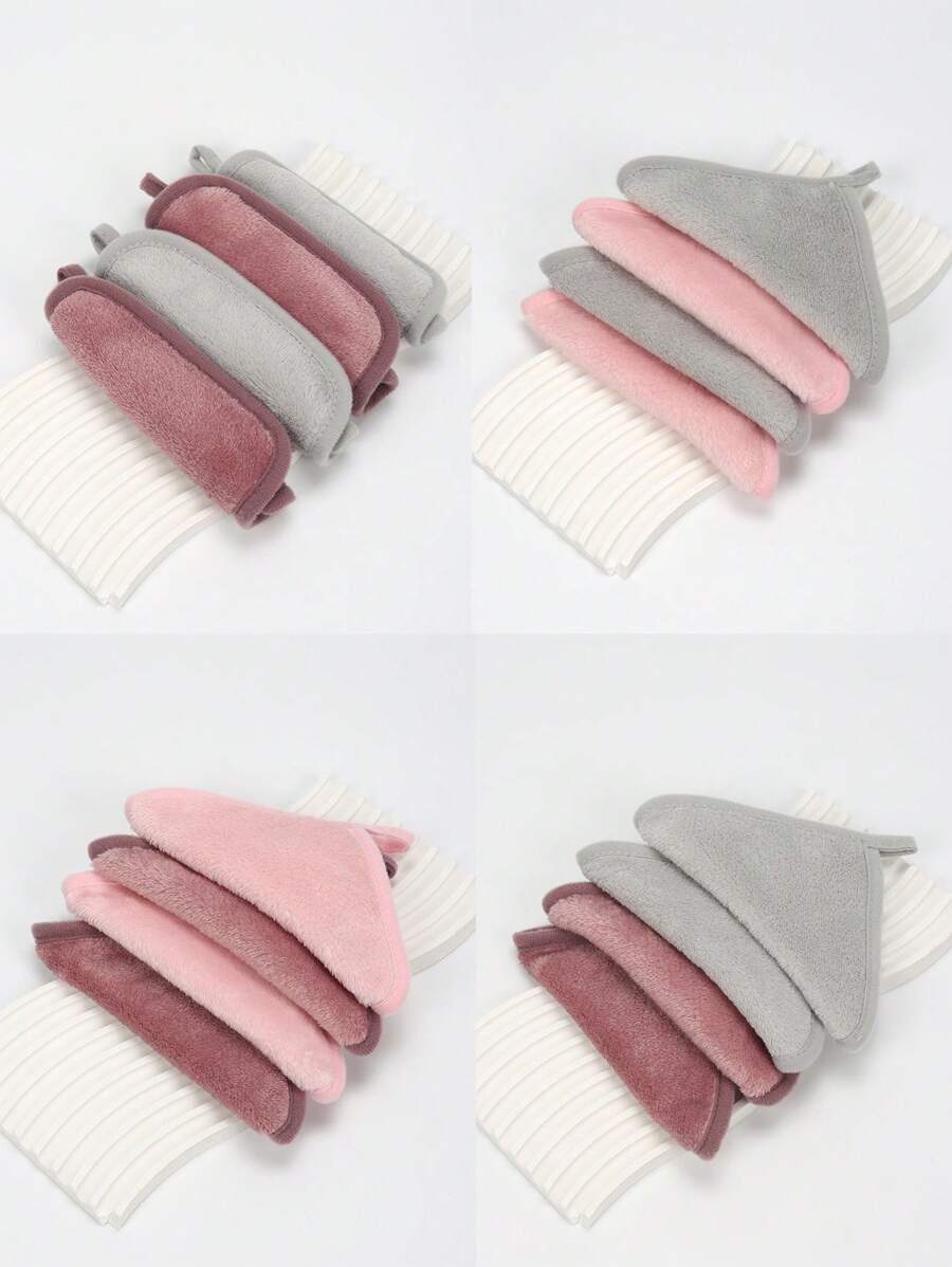 4pcs Reusable Facial Cleansing Towels, Face Makeup Remover Cloths, Washcloth For Cleaning, Oily Skin Care, Small Towels