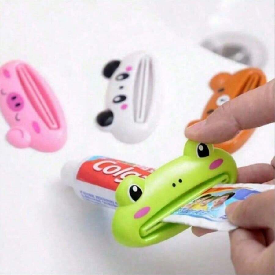 1 pieza Exprimidor de pasta de dientes de dibujos animados: ¡Herramienta de cocina linda para una limpieza talla grande fácil del baño! Suministros de cocina, color aleatorio