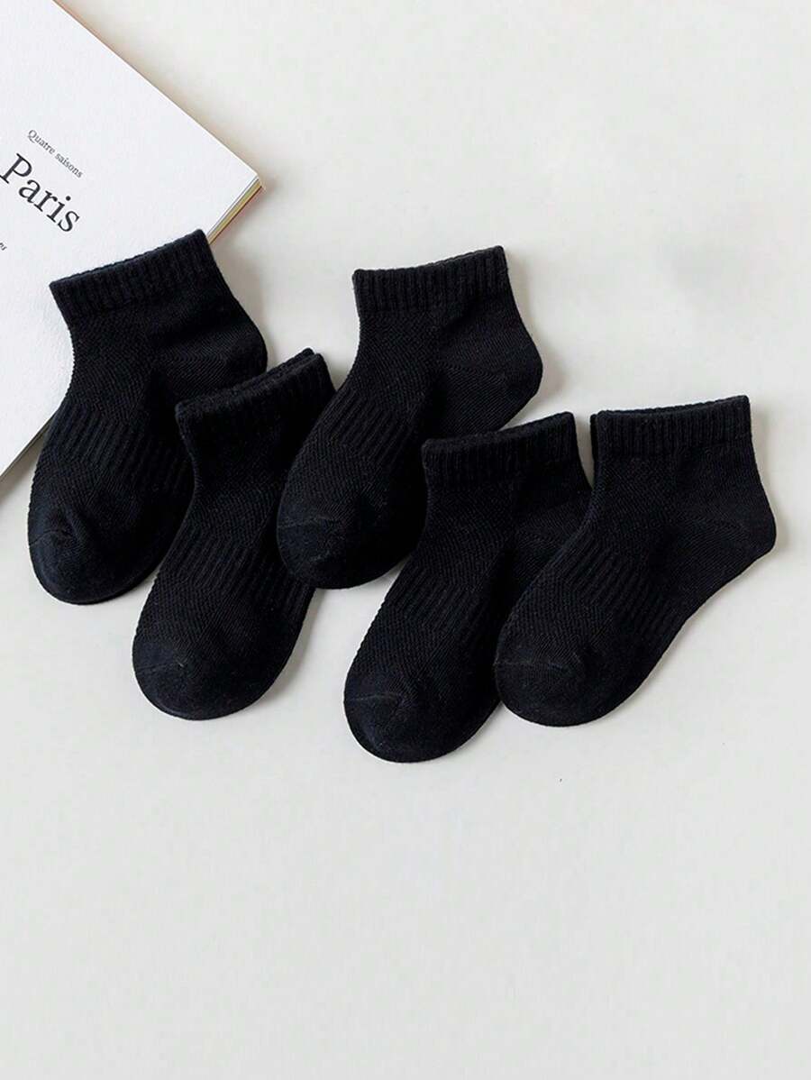 5 Paar Kinder und Jugendliche Lässig Crew Socken, Schule/Sport/Alltag Mittellange Socken