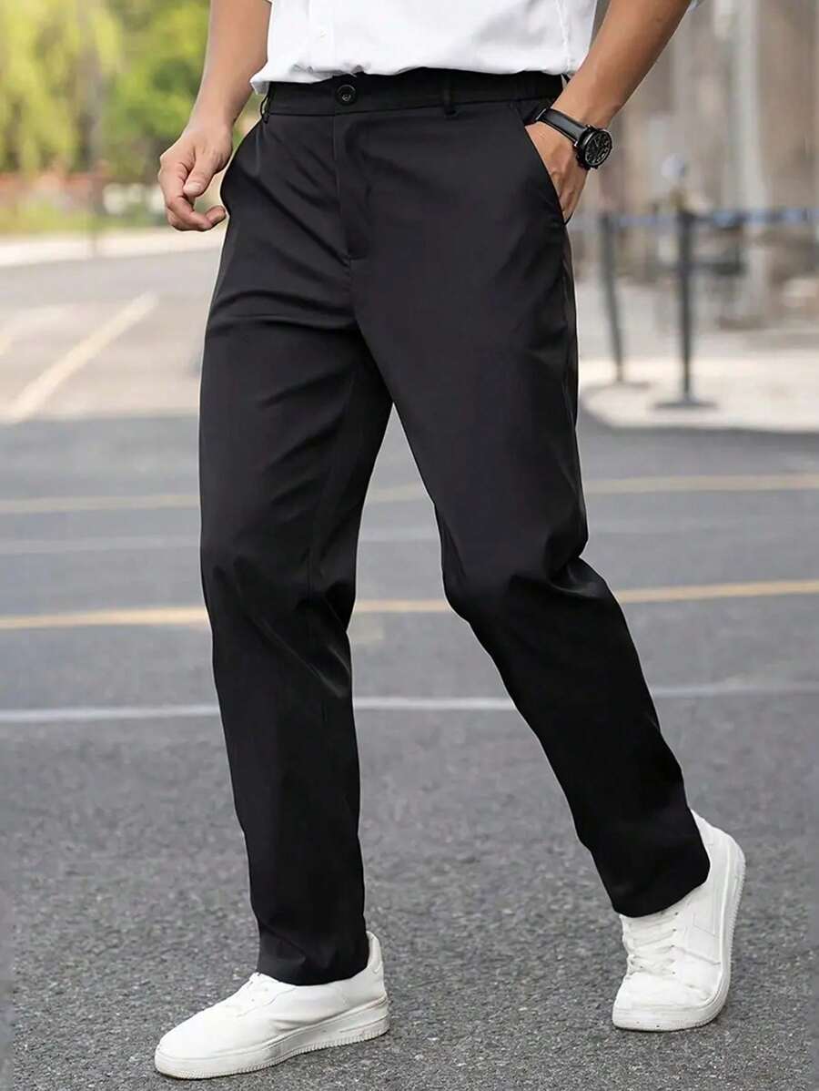 WASSUP OTHER Pantalons d'été pour hommes, pantalons de costume pour hommes d'affaires, pantalons longs slim à la mode, légers pour le travail et les loisirs