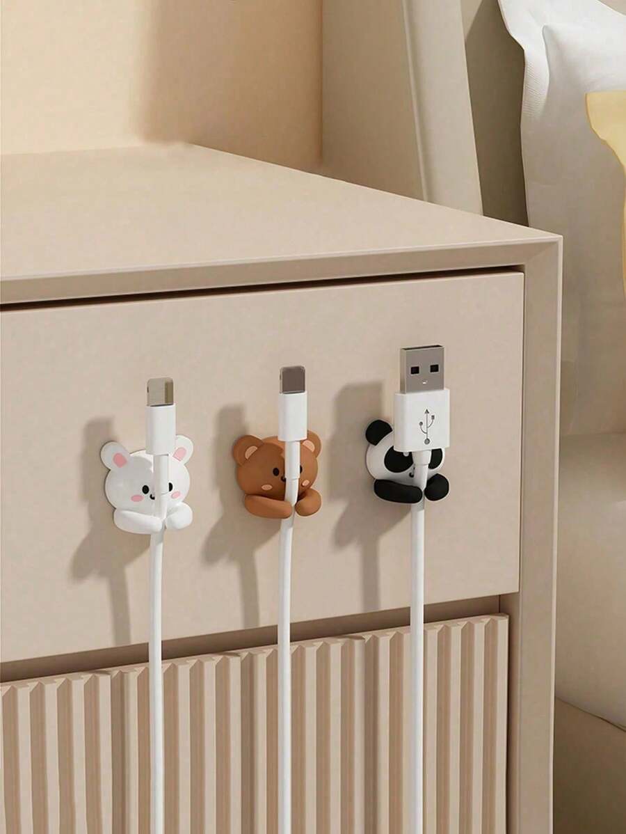 Cute Animal Cable Clips, Cable Organizer For Desktop, Cute Animal Desktop Multi-Function Mouse ,Silicone Cable Clips,Wire Storage Holder, Charger Cord Winder For USB Charging, Car, Tablet Wire Management, Durable And Compact: Tidy Up Your Phone Charging Cables, Earphones, And Various Data Cables,Charging Cable Holder With Protective Cover ,Desk And Bedside Table Management