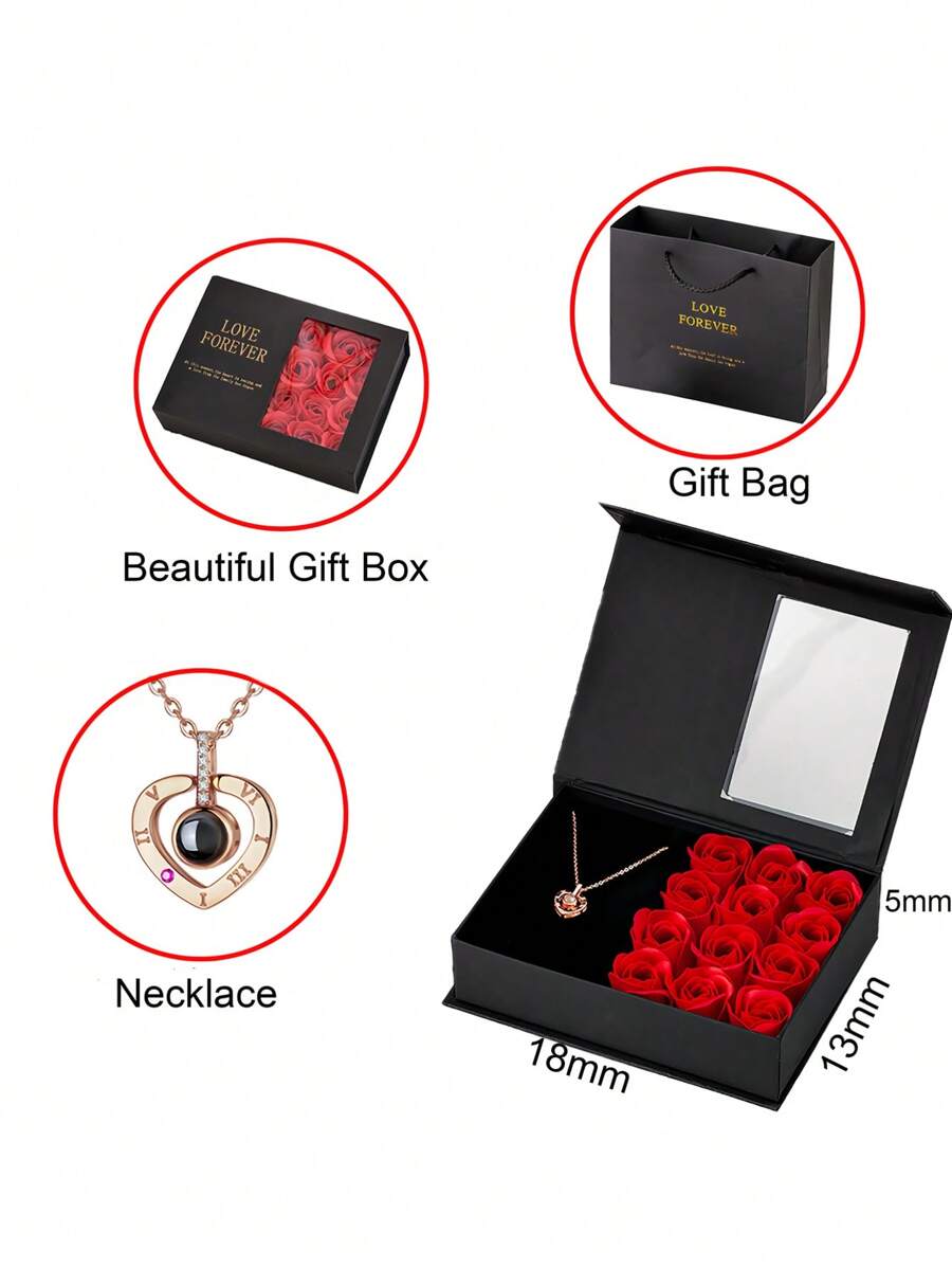1pc Ins Style Rose Gift Boxes (Jewelry Not Included), Rose Material, Gift Box Material Is And Paper, Can Be Matched With Various Jewelry, Ins Style, Light Luxury, High-End, Gift Box Suitable For Home Decoration, Wedding Gifts, Wedding Anniversary Gifts, Girlfriend Gifts, Mother's Day Gifts.