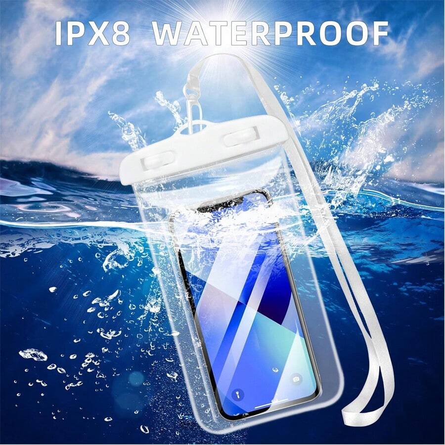 1 pieza Funda impermeable para teléfono Pouch, bolsa seca impermeable de 7.2" impermeable, funda impermeable portátil compatible con I Max16 15 14 13 12 Pro Max...