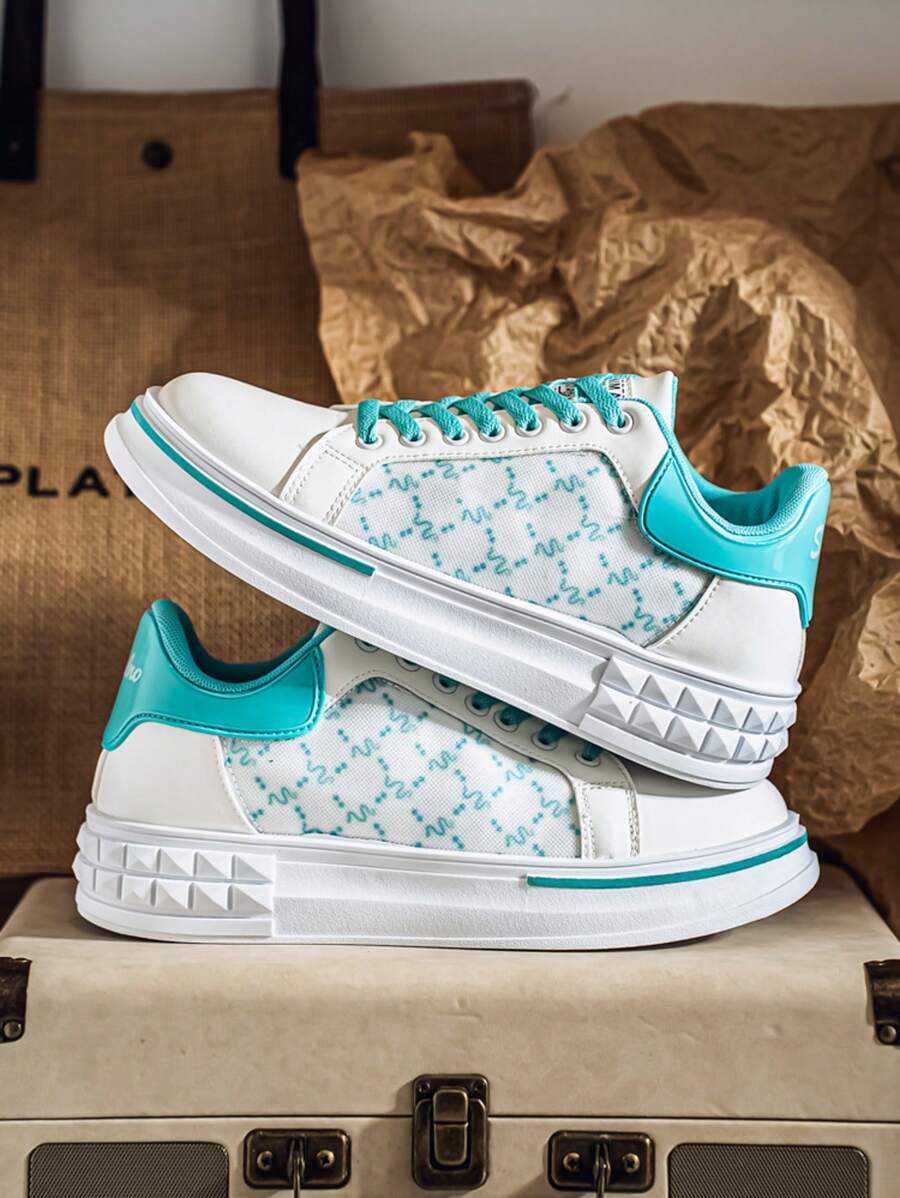 Men's Canvas Sneakers, Fashion Lace-Up Round Toe Low-Top Skateboard Shoes, High Quality Leather Upper, Non-Slip Rubber Outsole, Soft And Comfortable Lining, Breathable, Versatile For Casual Wear, Campus, School Uniform, Solid Color