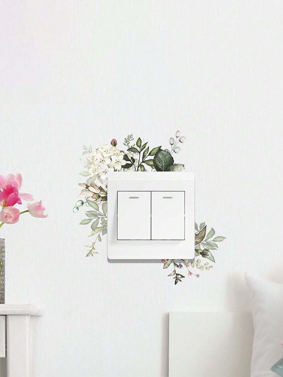 1pc Fresh Green Plant Stickers Waterproof And Dustproof PVC Stickers Self-Adhesive And Easy To Tear Suitable For Decorative Stickers Bedroom Study Living Room Kitchen Bathroom Home Decoration Make Your Life A New Holiday Decoration Stickers Birthday Graduation Gifts