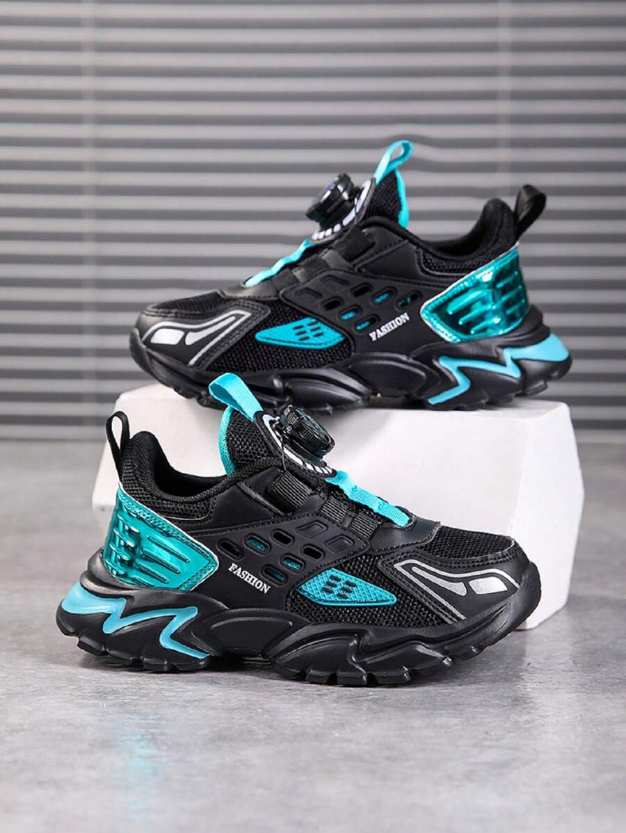 Zapatillas de calle con estilo urbano para adolescentes, tejidas, transpirables, con suelas suaves y antideslizantes, y hebillas giratorias, adecuadas para actividades al aire libre para niños
