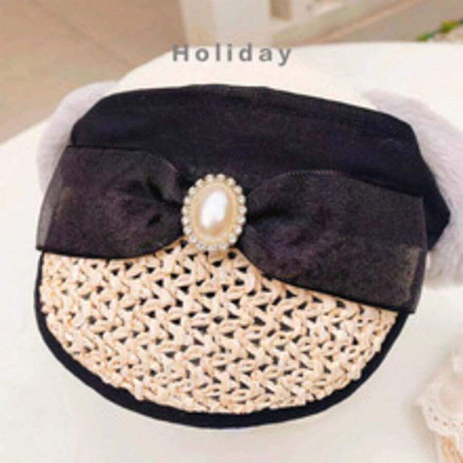 New Spring/Summer Pet Lace Sunhat, Black Bow/White Lace Edge Styles Available, Suitable For Medium And Small Dogs Like Poodle, Bichon Frise, Also For Medium And Small Cats Like Ragdoll, Siamese, Devon Rex