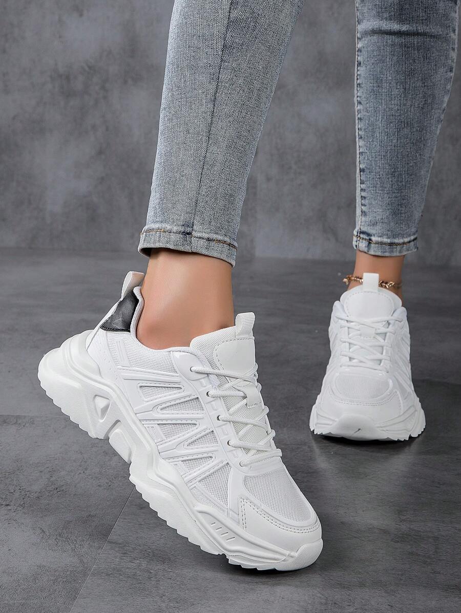 Women's Fashion Versatile Retro Patchwork Contrast Color Comfortable Casual Sports Shoes, Lightweight Breathable Fitness Sneakers, Non-Slip Durable Outdoor Running Shoes, Street Skateboard Shoes, Comfortable Versatile Women Shoes