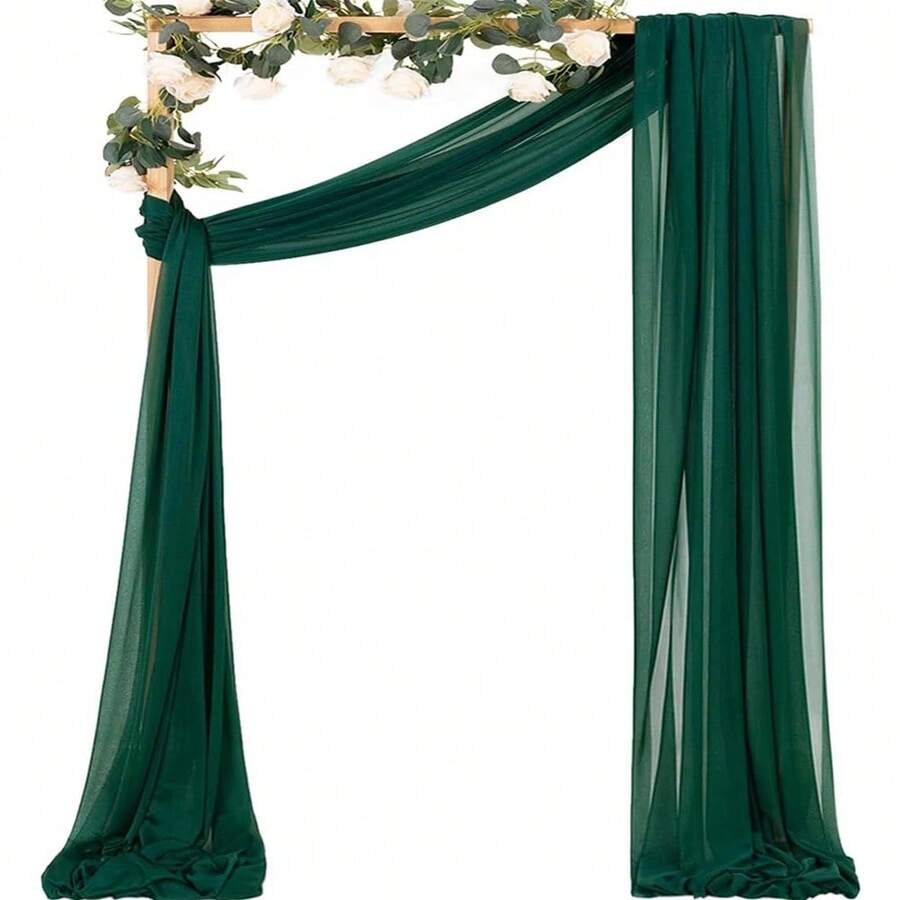 75*300cm/75*600cm 1pc Wedding Arch Draping Fabric Chiffon Outdoor Curtain Backdrop Sheer Arch Drapes For Thanksgiving Christmas Wedding Ceremony Party Ceiling Decoration Wedding Draping Fabric, Lavender Sheer Fabric For Draping Chiffon Fabric Drapes For Wedding Arch Decor