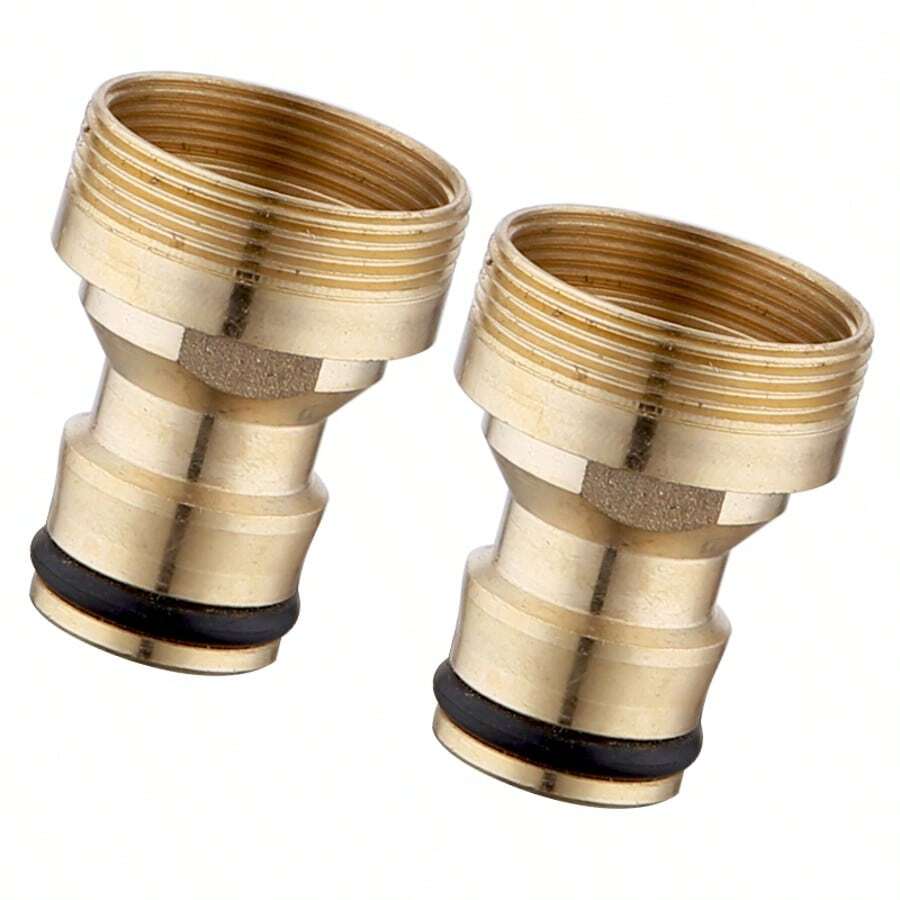2pcs Garden Hose Quick Connector, M22x1 Female And M24x1 Male Threaded Brass Water Hose Adapter