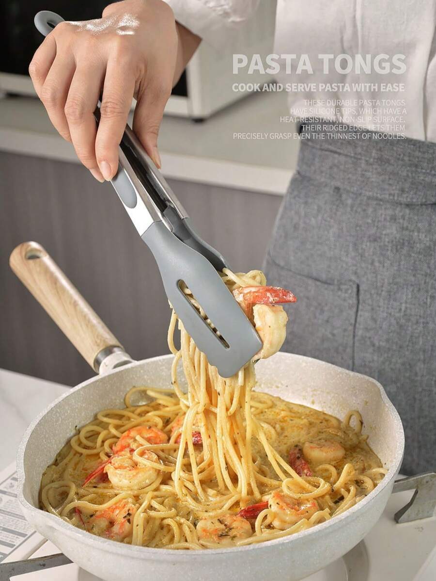 1pc Silicone High Heat Resistant Food Clip, Non-Stick Steak Tongs, Anti-Scald Food Clip, Suitable For Bbq, Salad, Pasta