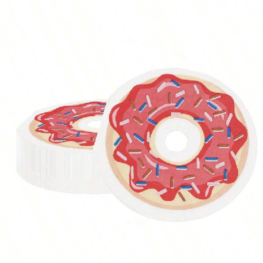 20 Stücke/40 Stücke/60 Stücke/Set, Donut-Servietten, Donut-Geburtstagsparty-Dekorationszubehör, 2 Lagen, Einweg-Papierservietten für Desserts und Getränke, geeignet für Abendessen, Babyparty, Geburtstag, Hochzeitsbraut, kokette Geburtstagsdekoration, 6.5x 6.5 Inches