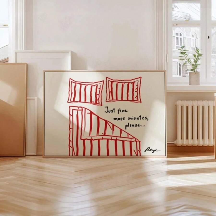 1pc Gift Modern Stay In Bed Print Goodnight Posters Cute Bedroom Canvas Wall Arts Posters Printing Funny Art Print Mid Century Art No Frame