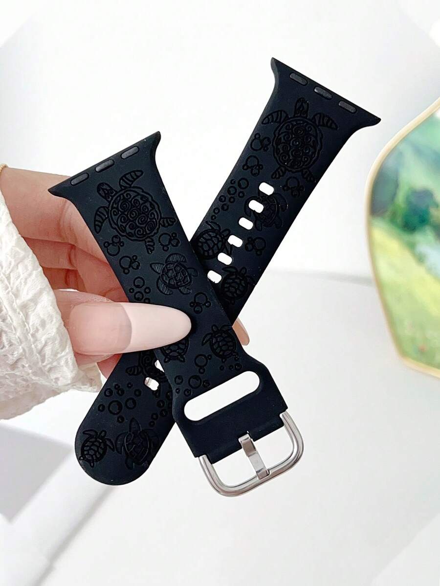 1 pieza Adorable correa de reloj de silicona con diseño tallado de tortuga marina de burbujas, compatible con 38/40/41/42/S10 42/44/45/46/49mm, estilo oceánico y de playa, compatible con correas Ultra2/SE/10/9/8/7/6/5/4/3/2/1, para mujer/hombre, accesorios de moda de reloj para mujer, correa/banda de smartwatch, regalo personalizado y de estilo único para el Día de San Valentín y el Día de la Madre