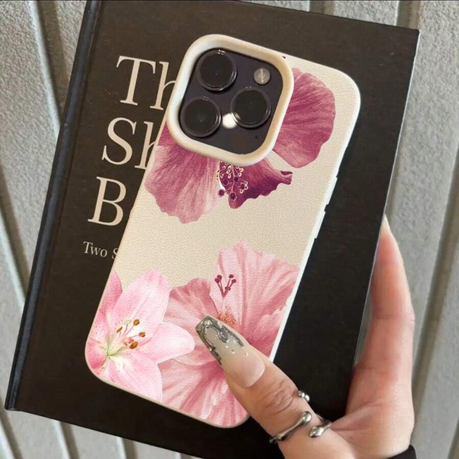 1 Stück Handyhülle aus TPU-Material mit Retro-Hibiskusblumenmuster, kompatibel mit iPhone//Redmi Handy