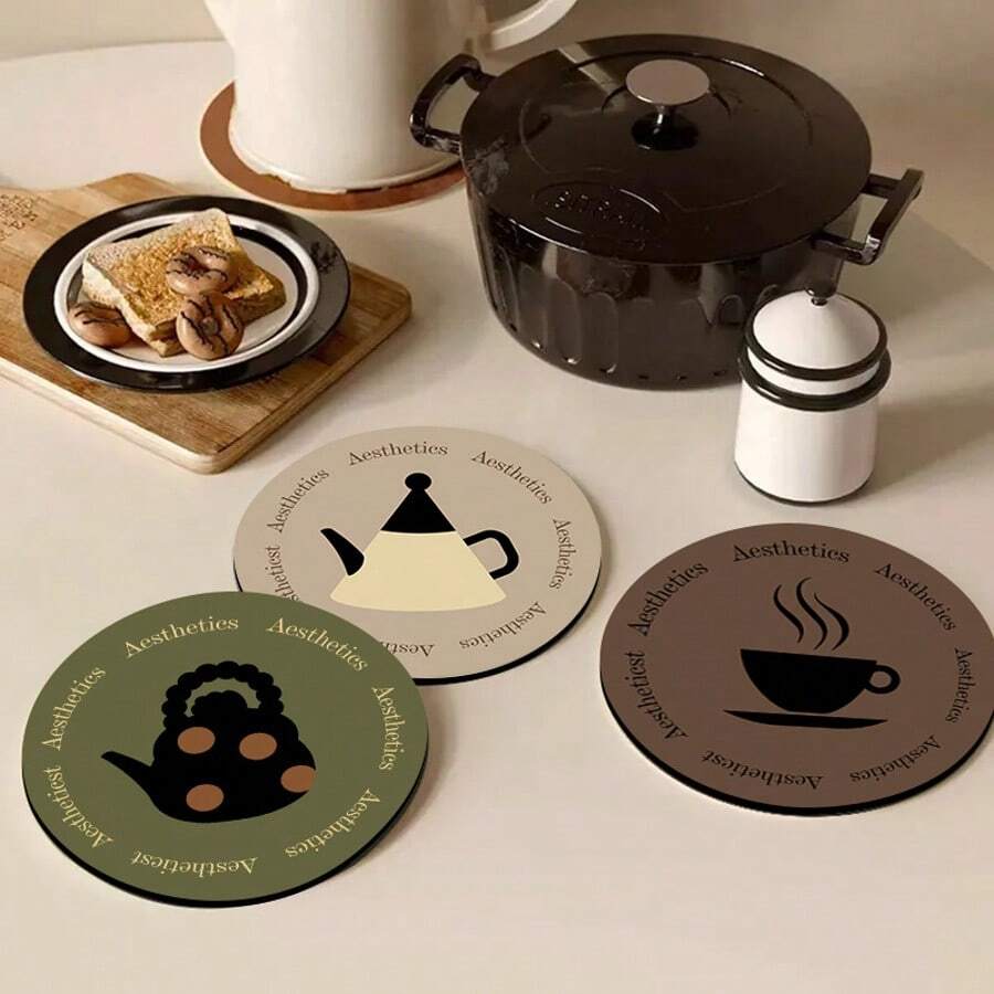Luxury Heat Insulating & Anti-Scalding Placemat, Silica Gel, Absorbent, Waterproof, Anti-Dirty, Non-Slip, Wear-Resistant, Easy Cleaning, Suitable For Home And Office