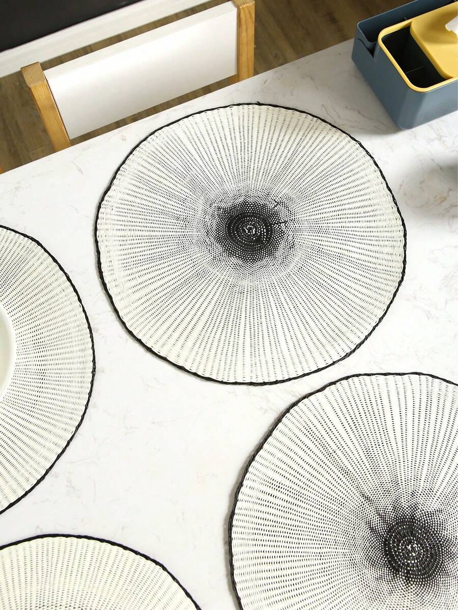 2pcs Natural Woven Placemats, Bohemian Placemats, Oval Lace Openwork Placemats, Suitable For Kitchen Dining Table, Indoor, Outdoor, Washable, Heat-Resistant Placemats, Wipeable Table Mats, Suitable For Camping, Festivals, Weddings, Parties
