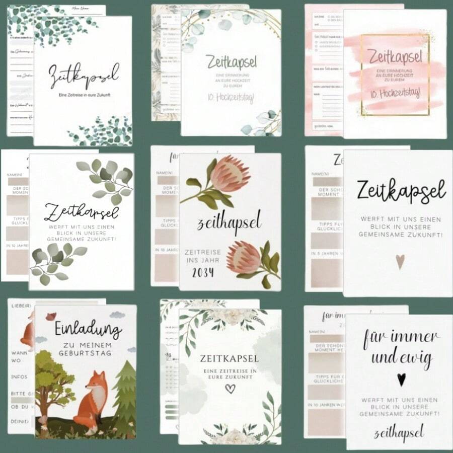 30pcs Modern Time Capsule Wedding Greeting Cards Set, Wedding Blessing Cards Creative Game Guest Book Replacement, Fashionable German Wedding Ceremony Decors Summer Birthday Gifts Beach Back To School School Supplies Room Decor