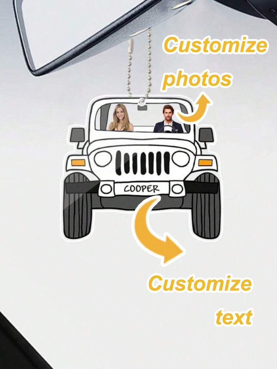 1 pieza Adorno acrílico personalizado para coche, decoración de coche con foto personalizada, colgador de coche acrílico personalizado, recuerdo de foto de coche personalizado, adecuado para aniversario, Día de San Valentín, Día de la Madre, cumpleaños, Día del Niño, Día del Padre, graduación, boda, inauguración de la casa, Día de San Valentín, decoraciones y regalos de Día de San Valentín
