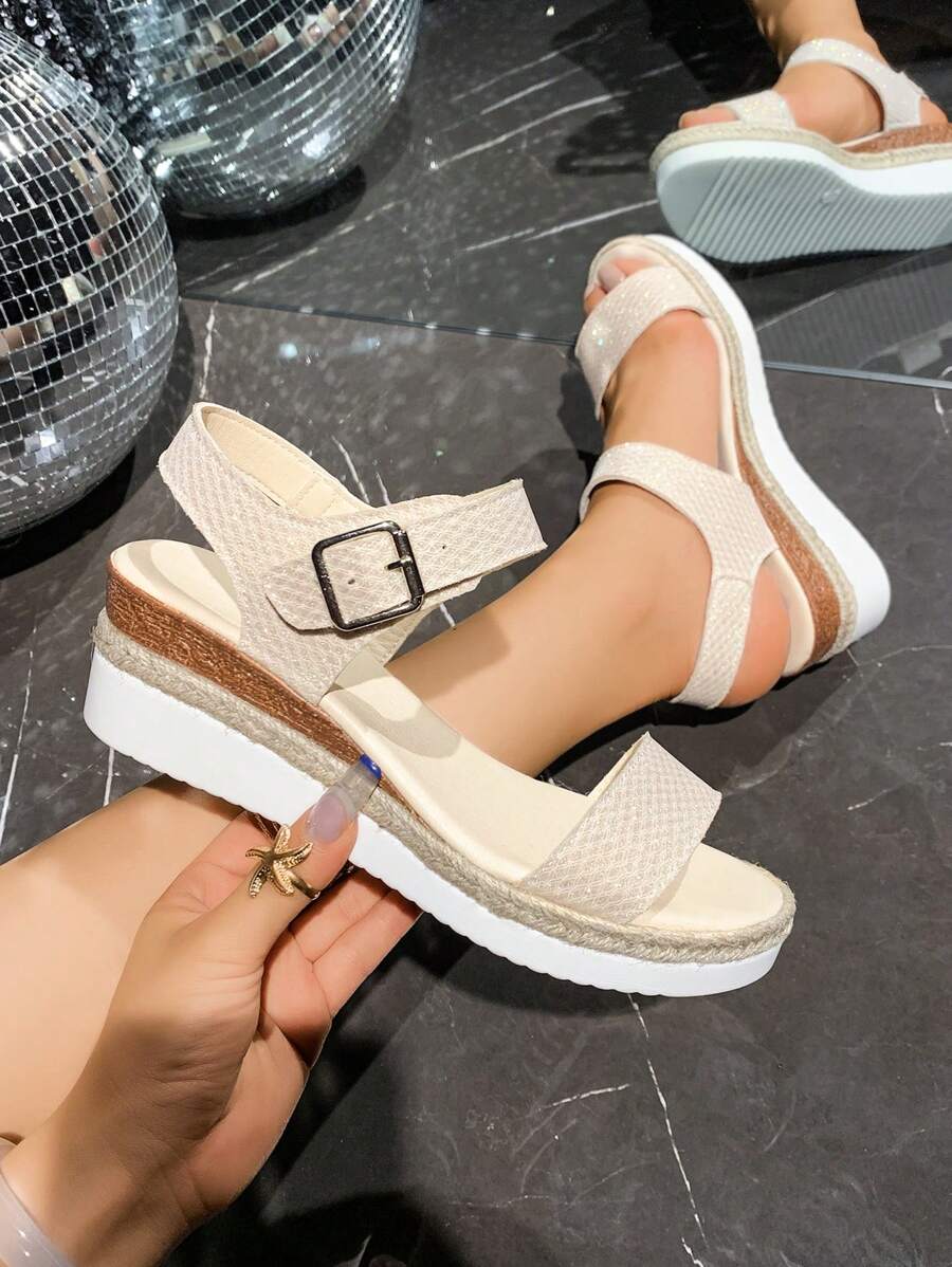 Bohemian Buckle Sandals For Women, New Summer Casual Flat Comfortable Beach Shoes, Fashion Vacation Preppy Style Buckle Classic Beach Outdoor Spring/Summer
