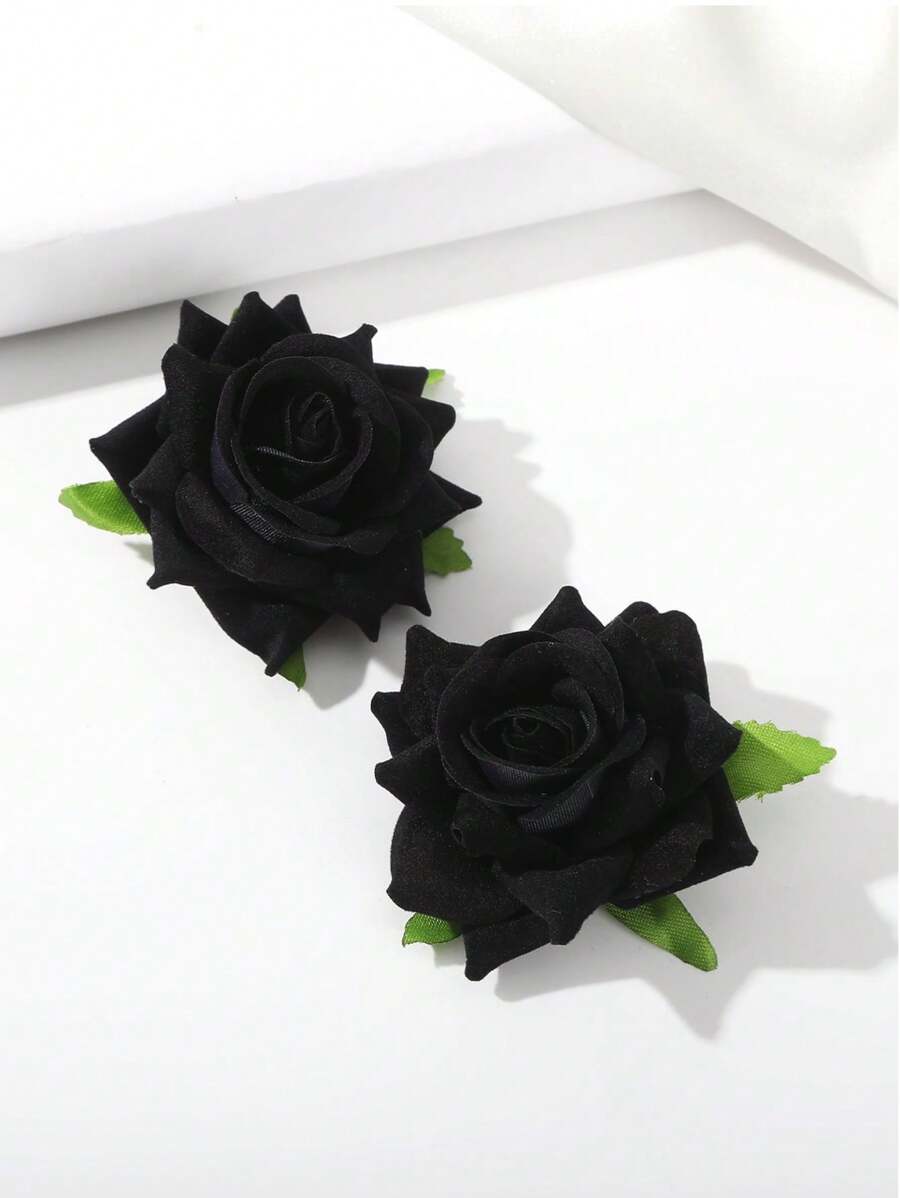 2 Stück Rose Blumen Haarclips, Boho-Stil, Valentinstag Haarklammern Haargreifer Haarspangen