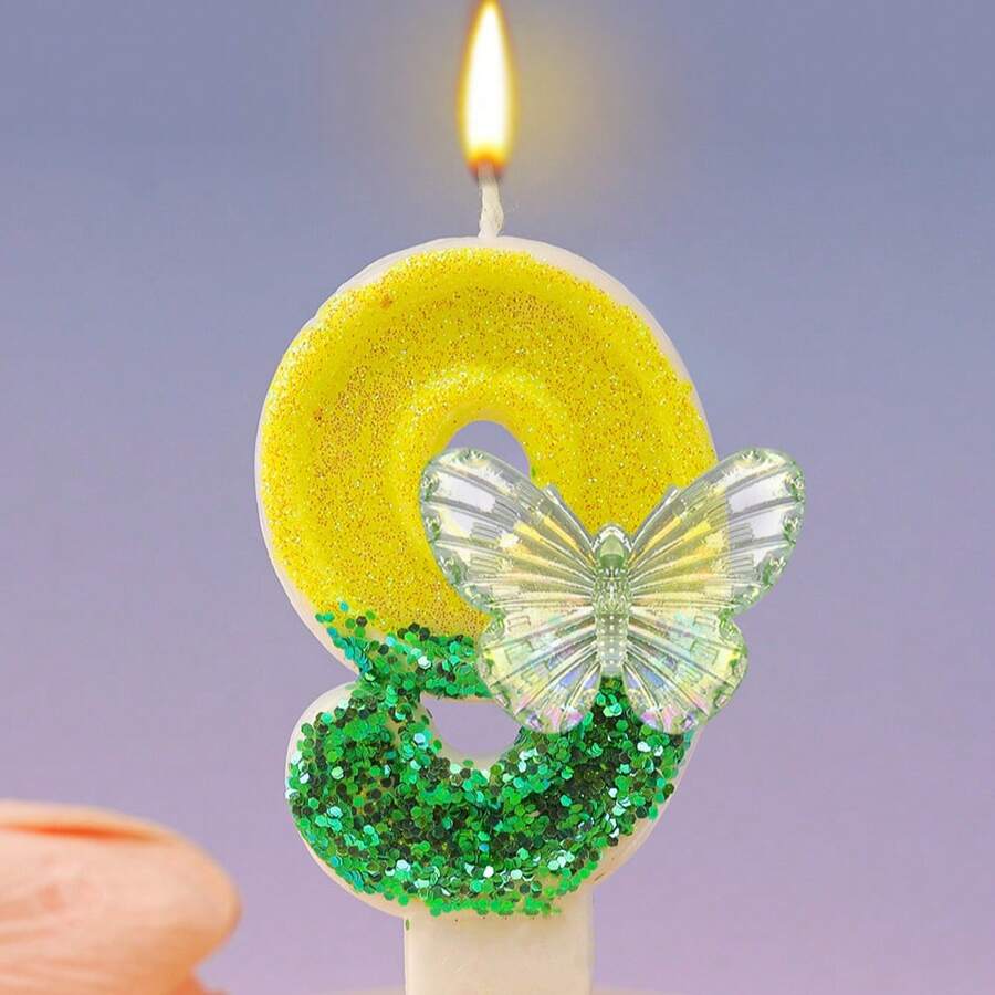 Digitale Geburtstagskerzendekoration, Geburtstagsfestkerzen, Schmetterling Blume 0-9 digitale Geburtstagskerzen, süße rosenrote kreative Thema-Kuchennummern, Party-Kuchen-Plug-In-Requisiten, Geburtstagskerzen, Geburtstagskuchenparty-Kerzen-Dekorationsornamente, 0-9 hochwertige Partyartikel für festliche Atmosphäre, Geburtstagsgeschenke, Kerze, Kerzen, Geburtstagskerzen, Geburtstagsdekorationen, Geschenke