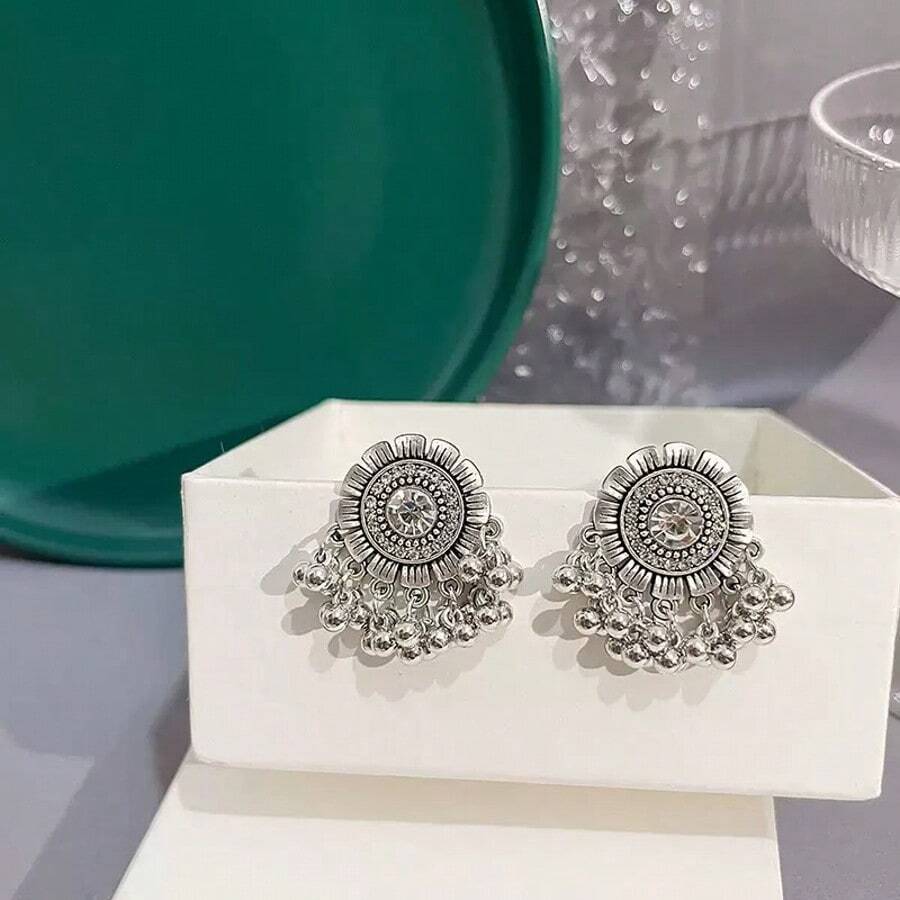 1 paire de boucles d'oreilles clochettes à imprimé floral à la mode, idéales pour un usage quotidien, des cadeaux ou des fêtes