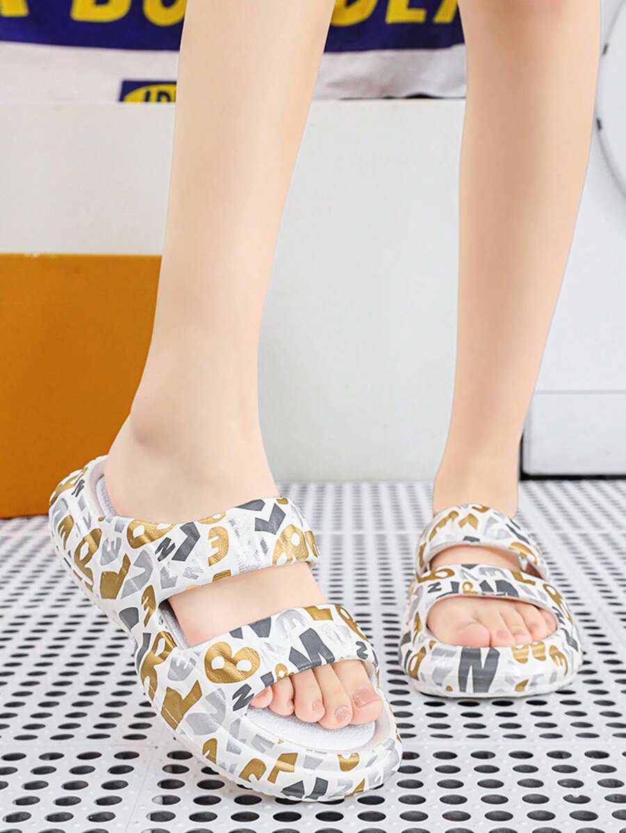 Sandalias unisex con cierre deslizante, hombres y mujeres, jóvenes y adolescentes, estudiantes universitarios, zapatillas casuales para exteriores, suela blanda y cómoda Thick, correa, sandalias de playa, patrón Asymmetrical Camlage, color A
