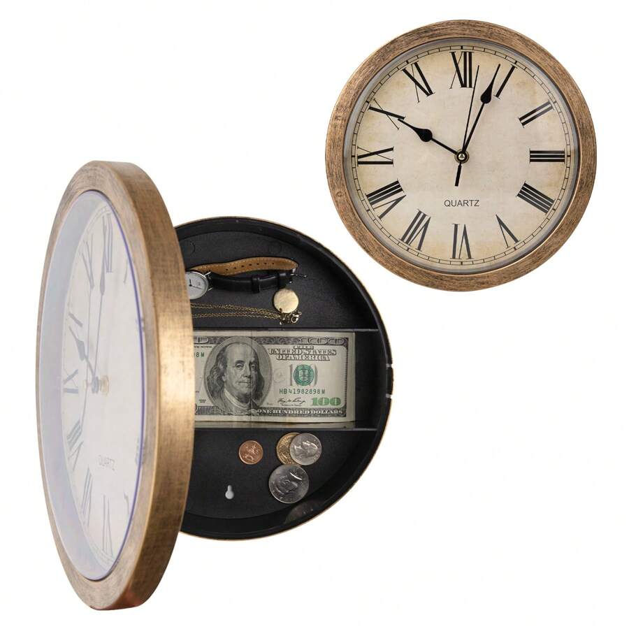 Horloge murale 10 pouces, coffre-fort caché. Coffre-fort secret pour ranger les objets de valeur
