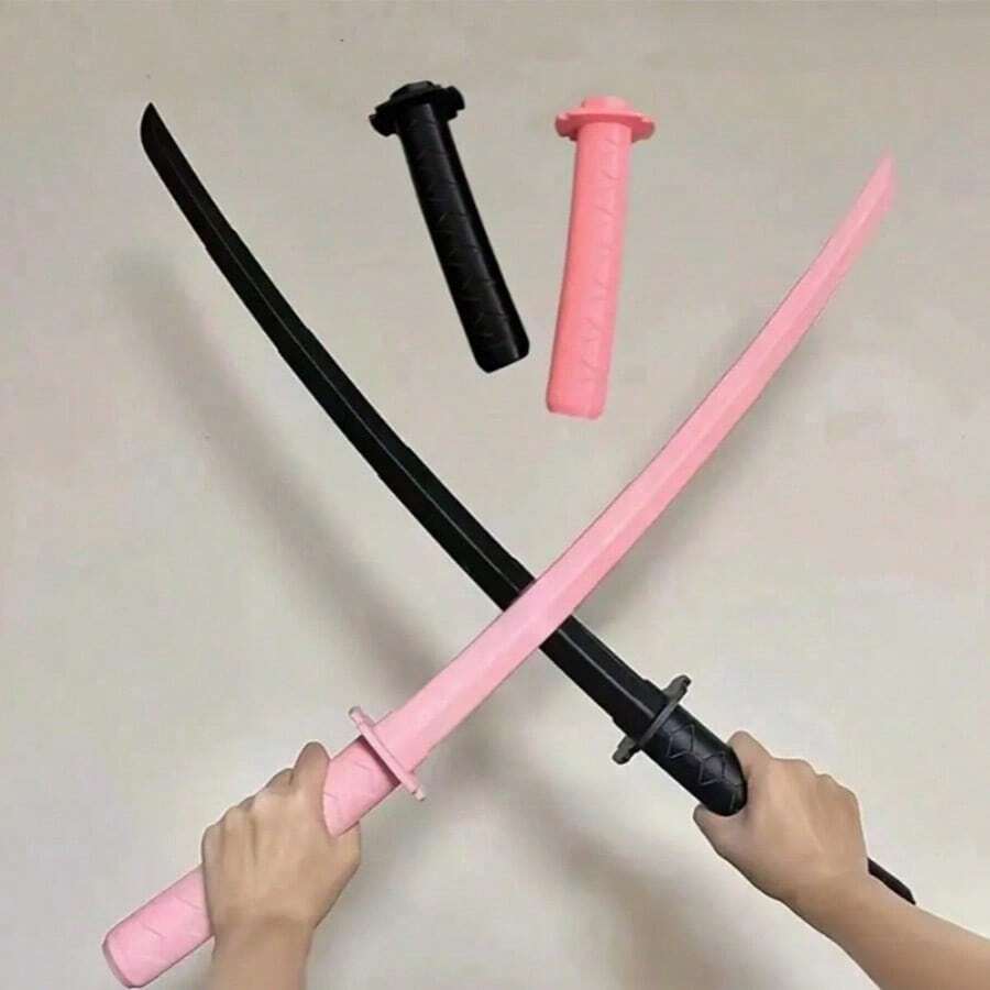 1 Pc Building Block Samurai Sword Telescopic Rotating Long Sword Cosplay Special Decompression Stunt Model Prop For Anime And Role Play