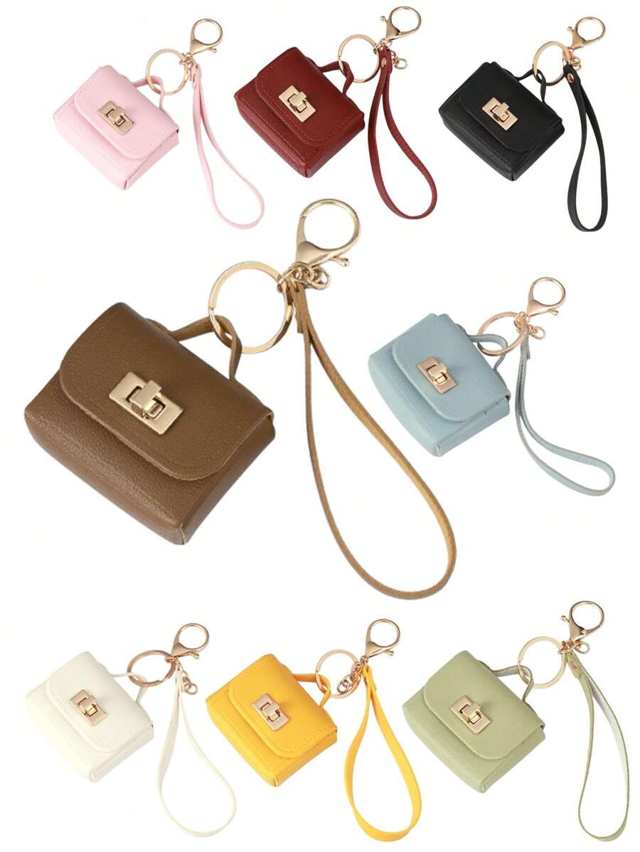 Leather Key Pouch, Convenient To Carry Earphones, Coins, Cards, ID, Cosmetic Organizer Bag