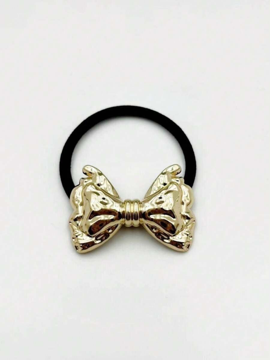 2 Pieces Of Minimalist Cold Style Metal Hair Rope Alloy Hair Ring New Korean Style High-End Ponytail Hair Tie Hair Rubber Band Head Rope Crown Alloy Cold Style High-End Shiny Seamless Hair Ring Minimalist Hair Rope Queen