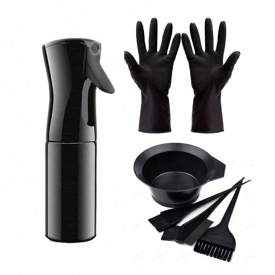 Set di 4 pezzi per tintura capelli, set composto da ciotola per tintura olio, set di tintura nera, set di pennello e ciotola per acconciatura, 1 paio di guanti per tintura capelli, accessori professionali per tintura capelli, più 1 flacone spray continuo ad alta pressione da 200ml per tintura capelli, set per tintura capelli (fai da te, Ognissanti, feste di Ognissanti, Ognissanti), ritorno a scuola, articoli essenziali per viaggi e vacanze, accessori per capelli per donne