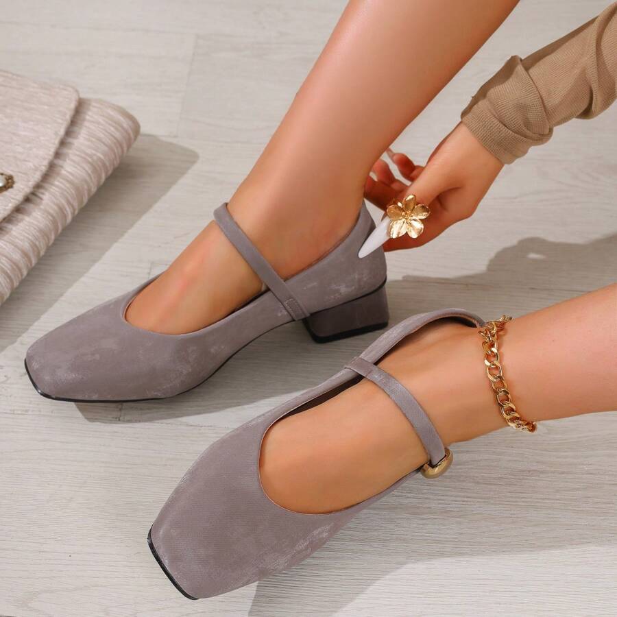 Damen Mary Jane Pumps, Plateau-Absatz, Slip-On, geeignet für Frühling, Sommer, Herbst und Winter
