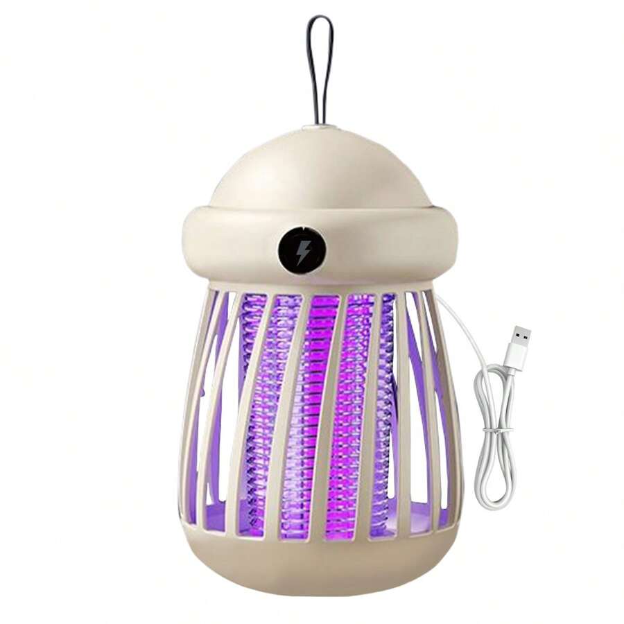 Lampe tapette à moustiques USB - Tueur de moustiques d'intérieur avec choc électrique à 360°, piège à insectes UV, abat-jour en plastique, pour les jeunes et les animaux de compagnie, mode d'alimentation USB, contrôle des insectes d'intérieur | Piège à lumière UV | Construction en ABS, Lampe anti-moustiques