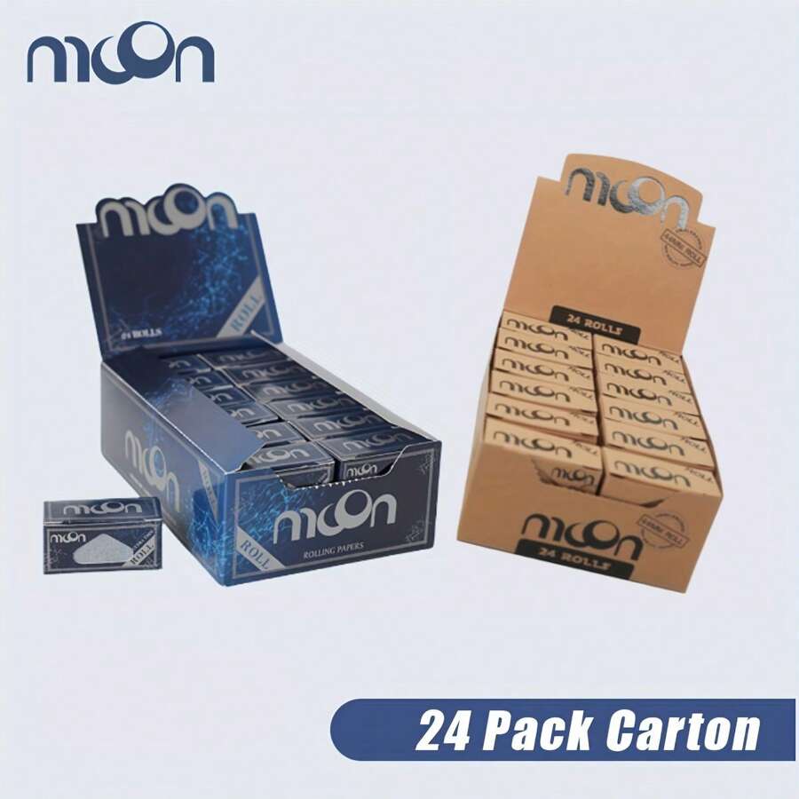 moon. 24 Rollen 4M Slim Formaat Vloeipapier Ongebleekt Papier Langzaam Brandend Rookaccessoires Jongen Valentijn Hart Vrouwen Valentijn